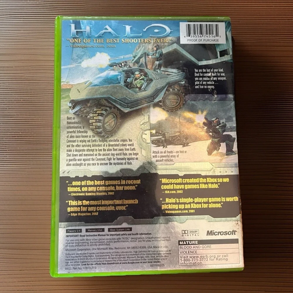 Halo Combat Evolved Xbox Game With Case & Manual CIB Tested‎ & Works Properly